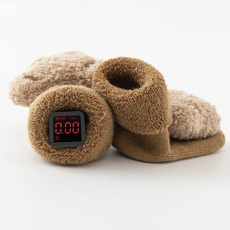 Cute Bear Baby Socks for Boys Girls Winter Soft Cotton Thicken Socks anti Slip Babies Accessories for Newborn Toddler Sock Kids