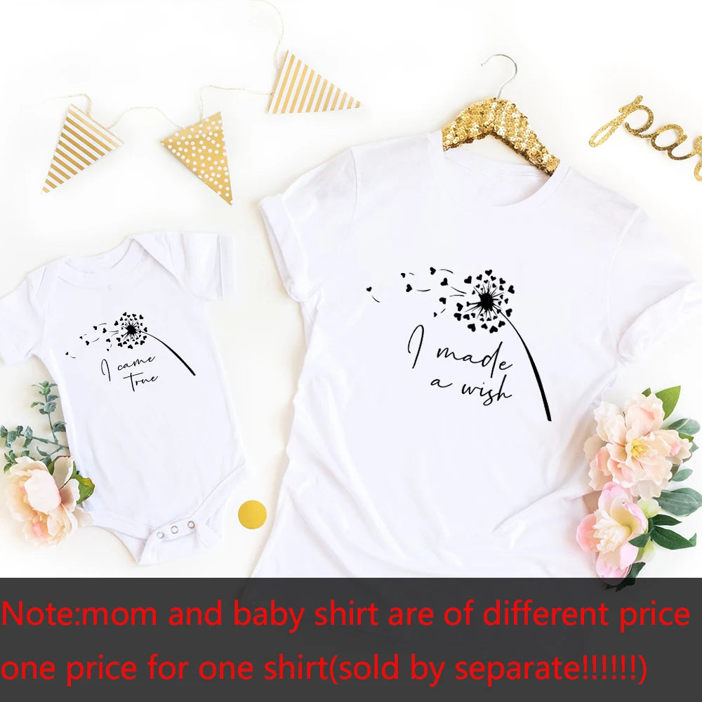 Mommy and Me Outfits Mommy and Baby Matching Shirt I Made a Wish I Came True Wishes New Mom Gift Baby Shower New Baby