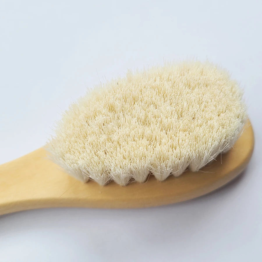 2Pcs Baby Comb Set Baby Care Hair Brush Beech Soft Wool Wood Comb Newborn Massager Baby Shower and Gift Baby Hair Soothing