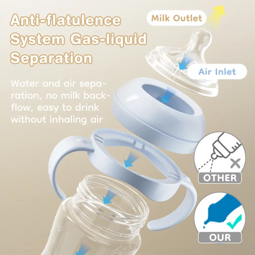 Baby PP Bottle 150/240/330ML Newborn Baby Bottle with Handle Milk Bottlefeeding Baby Bottles Newborn Feeding Supplies Bpa-Free