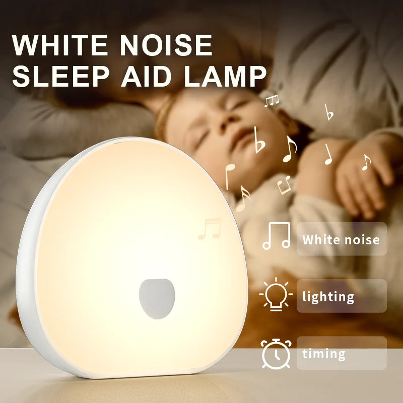 RGB Sleep White Noise Machine with Soothing Sound Touchable Rechargeable LED Night Light Relaxing Audio & Sleep Lamp for Baby