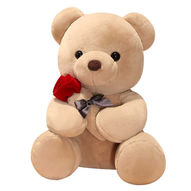 23-45Cm New Lovely Hug Roses Teddy Bear Plush Pillow Stuffed Soft Animal Dolls Nice Birthday Gift Girlfriend Valentine'S Day