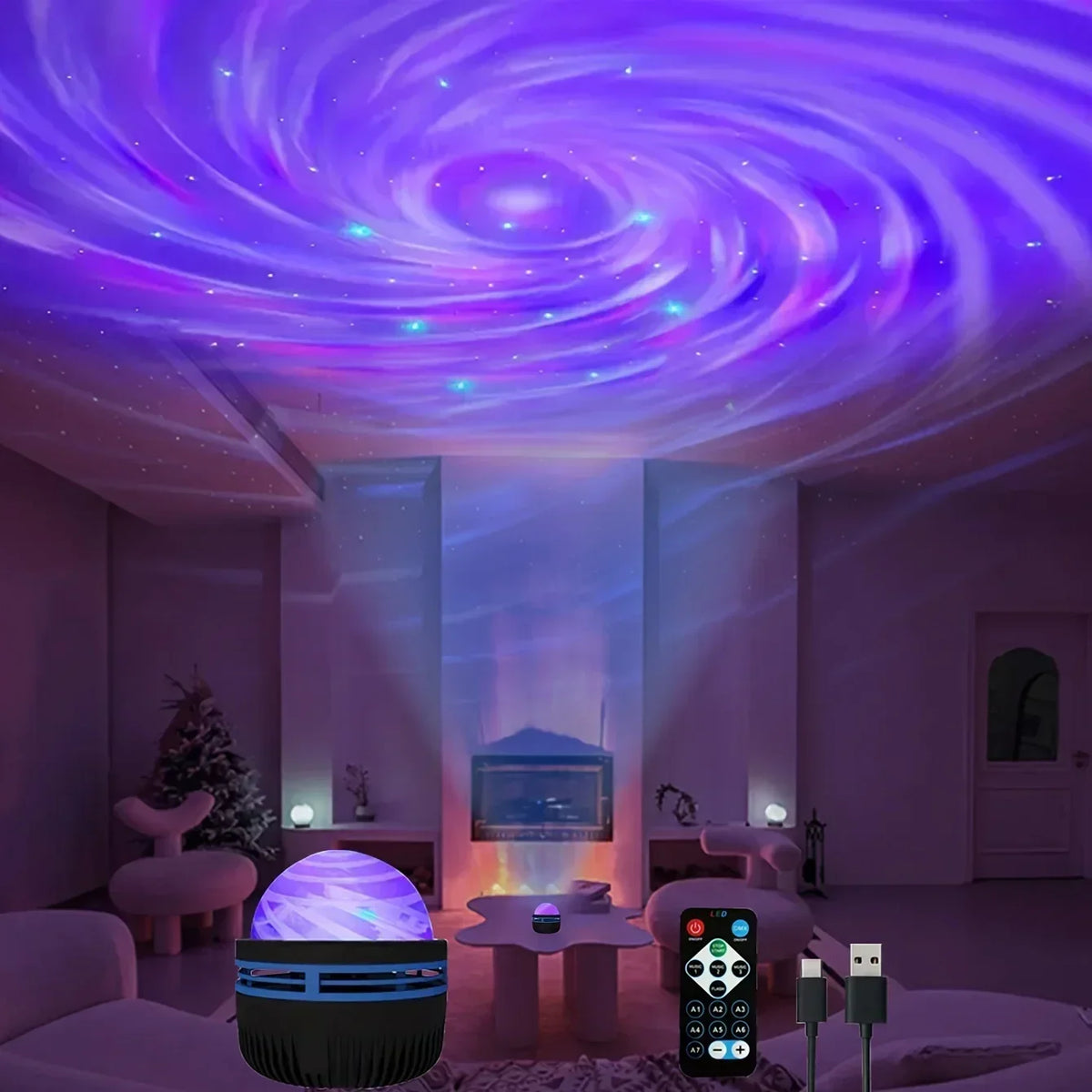 LED Galaxy Projector Light Multi-Color Remote Control for Bedroom Decoration Christmas Star Projector Night Light New Year Gift