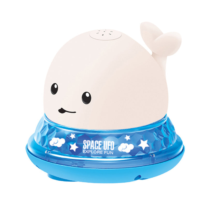 Baby Cute Cartoon Whale Floating Spraying Water Bath Toys with Light Music LED Light Baby Toys