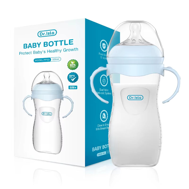 Baby PP Bottle 150/240/330ML Newborn Baby Bottle with Handle Milk Bottlefeeding Baby Bottles Newborn Feeding Supplies Bpa-Free
