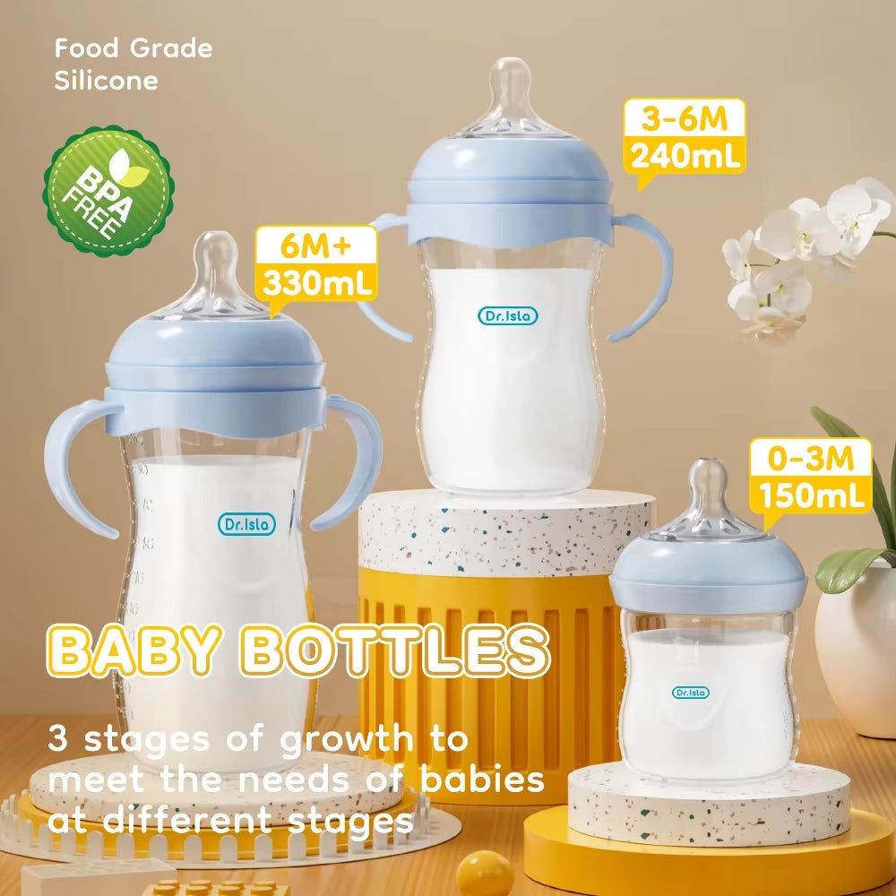 Baby PP Bottle 150/240/330ML Newborn Baby Bottle with Handle Milk Bottlefeeding Baby Bottles Newborn Feeding Supplies Bpa-Free
