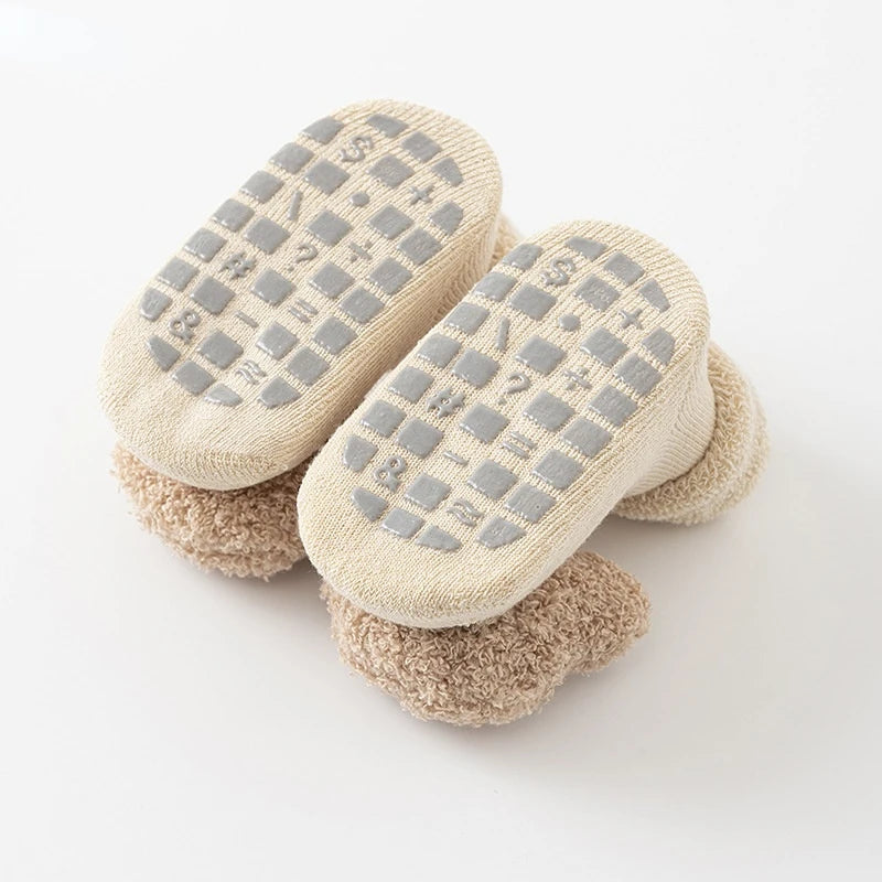 Cute Bear Baby Socks for Boys Girls Winter Soft Cotton Thicken Socks anti Slip Babies Accessories for Newborn Toddler Sock Kids