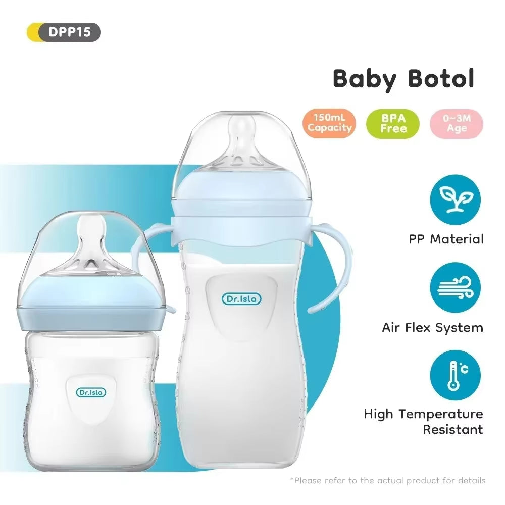 Baby PP Bottle 150/240/330ML Newborn Baby Bottle with Handle Milk Bottlefeeding Baby Bottles Newborn Feeding Supplies Bpa-Free