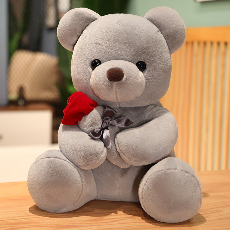 23-45Cm New Lovely Hug Roses Teddy Bear Plush Pillow Stuffed Soft Animal Dolls Nice Birthday Gift Girlfriend Valentine'S Day