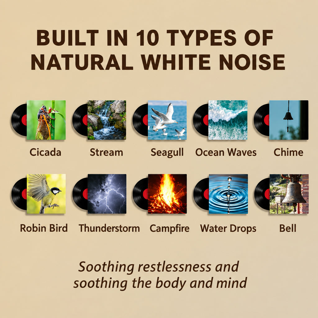 RGB Sleep White Noise Machine with Soothing Sound Touchable Rechargeable LED Night Light Relaxing Audio & Sleep Lamp for Baby
