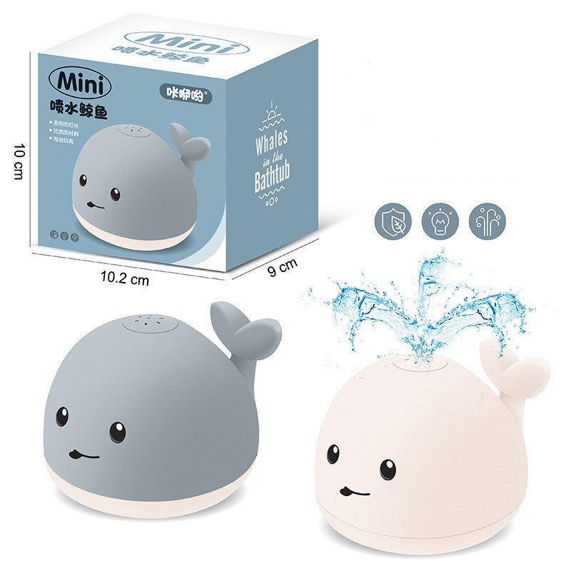 Baby Cute Cartoon Whale Floating Spraying Water Bath Toys with Light Music LED Light Baby Toys