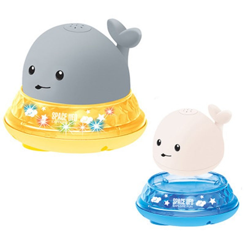 Baby Cute Cartoon Whale Floating Spraying Water Bath Toys with Light Music LED Light Baby Toys