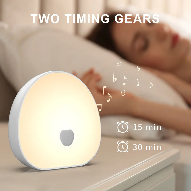RGB Sleep White Noise Machine with Soothing Sound Touchable Rechargeable LED Night Light Relaxing Audio & Sleep Lamp for Baby