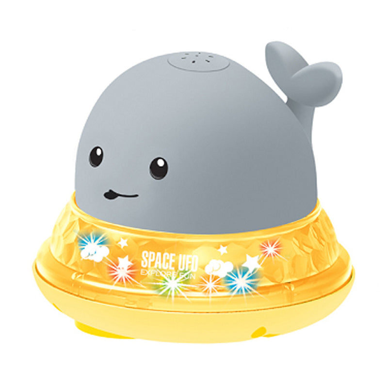 Baby Cute Cartoon Whale Floating Spraying Water Bath Toys with Light Music LED Light Baby Toys