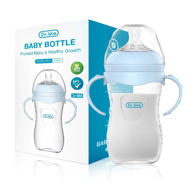 Baby PP Bottle 150/240/330ML Newborn Baby Bottle with Handle Milk Bottlefeeding Baby Bottles Newborn Feeding Supplies Bpa-Free